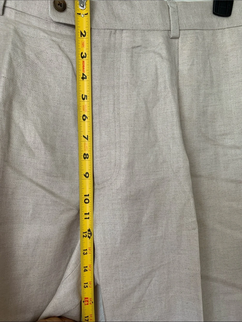 Cubavera Men's Light Beige Linen Pleated Dress Pants  Size 40/30